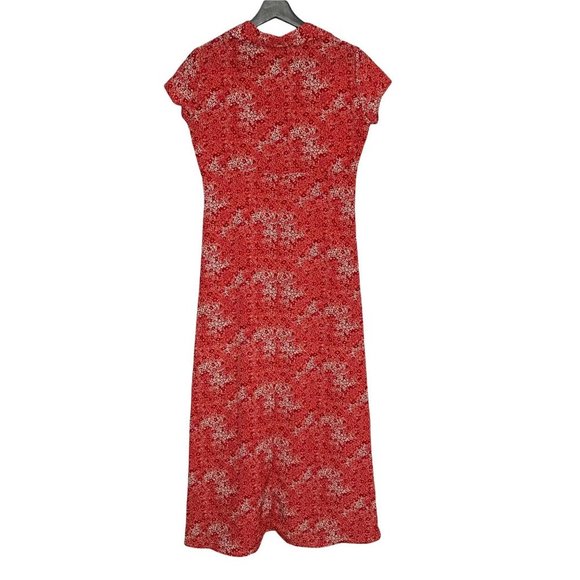 Vintage 90s Jody of CA Micro Floral Button Up Short Sleeve Maxi Dress Small - Picture 3 of 11
